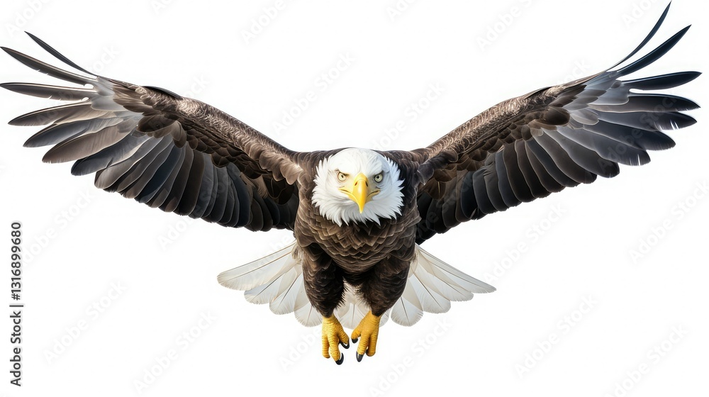 Naklejka premium intense eagle white background