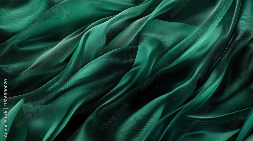 Obraz premium Deep teal flowing fabric texture