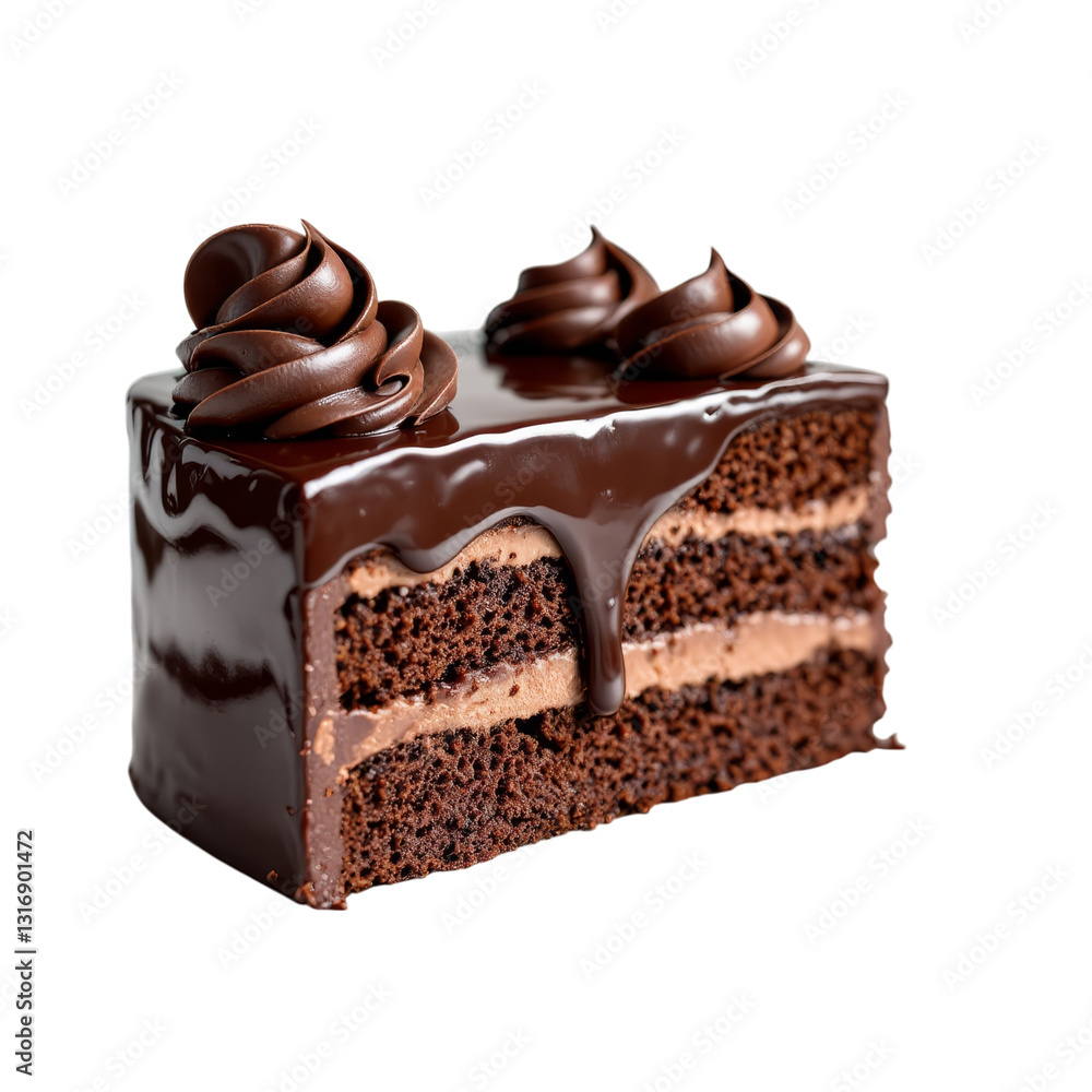 Delicious Chocolate Cake Slice with Drizzle Delicious Chocolate Cake Slice with Drizzle