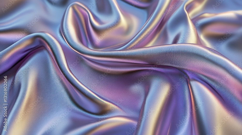 Fototapeta premium Flowing iridescent silk fabric