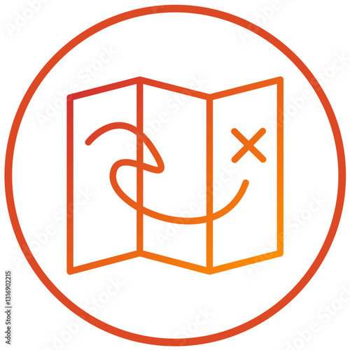 Vector Design Treasure Map Icon Style