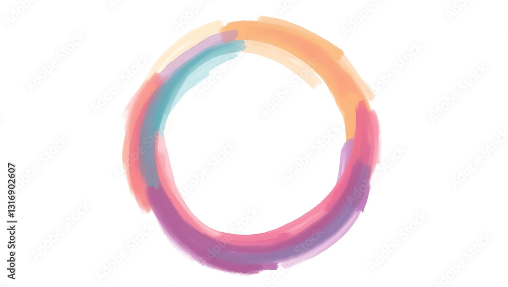 An Abstract Watercolor Circle – Creative Brushstroke Frame Design. An Abstract Watercolor Circle – Creative Brushstroke Frame Design.