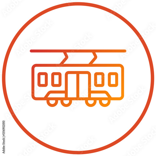 Vector Design Tramcar Icon Style