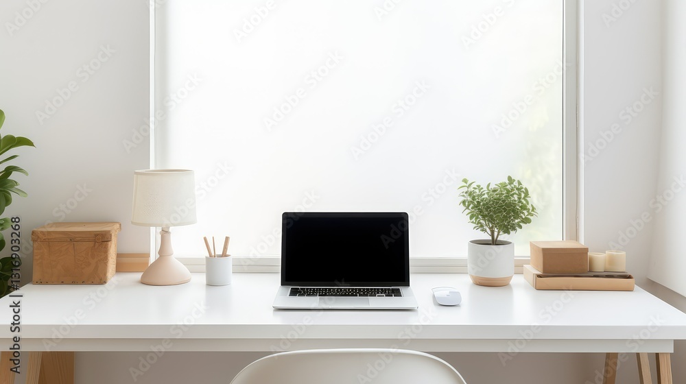 Fototapeta premium laptop desk close up