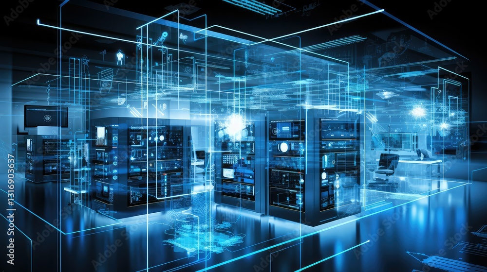 Fototapeta premium security data center technology