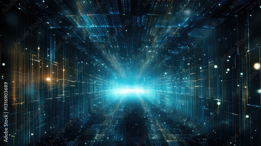 Obraz premium network data tunnel