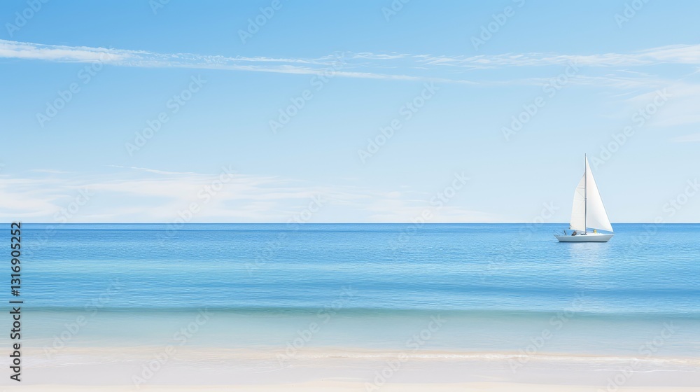 Obraz premium calm blue ocean beach