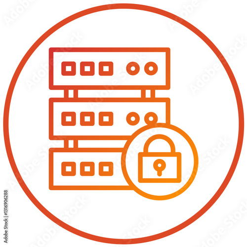 Vector Design Database Lock Icon Style