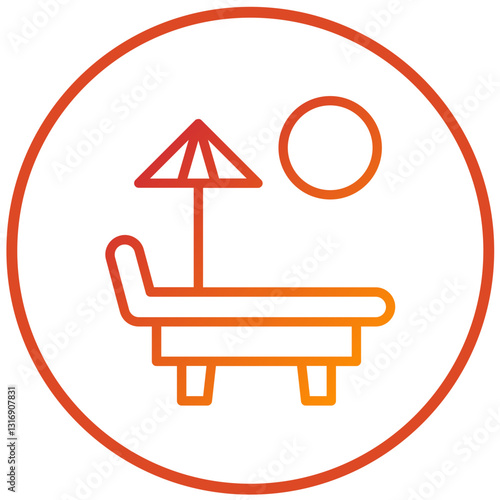 Vector Design Sun Bed Icon Style