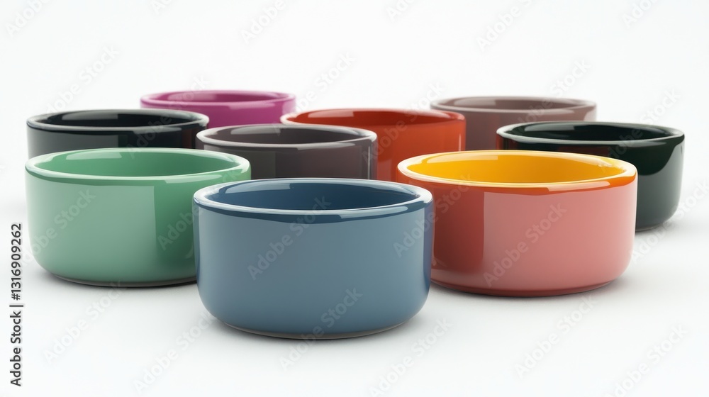 Colorful ceramic bowls in various shades Colorful ceramic bowls in various shades