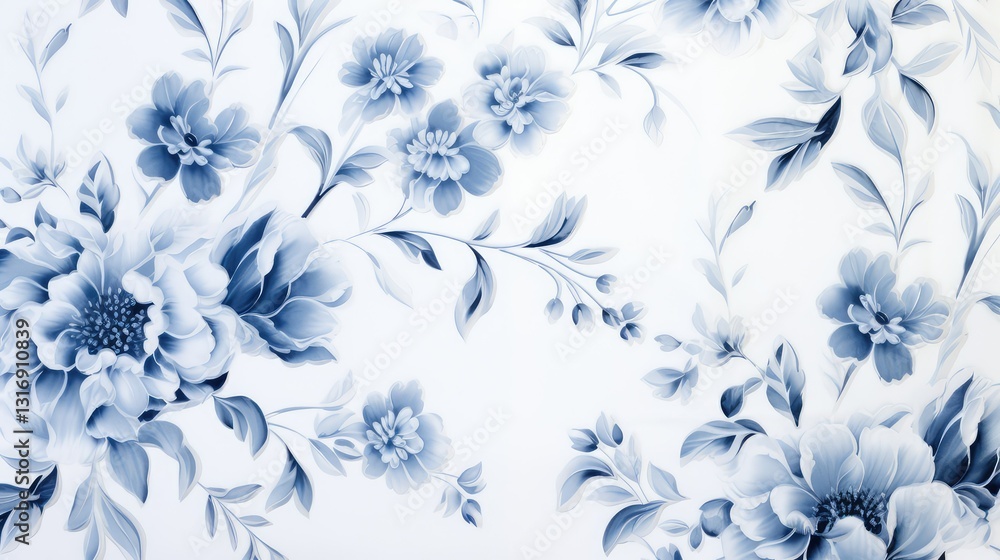 Fototapeta premium romantic blue white background green