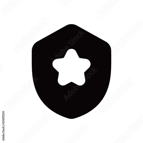 flat trophy medal badge award icon, black silhouette achievement symbol, champion and winner prize, ranking and recognition reward, premium competition emblem, victory and honor digital design