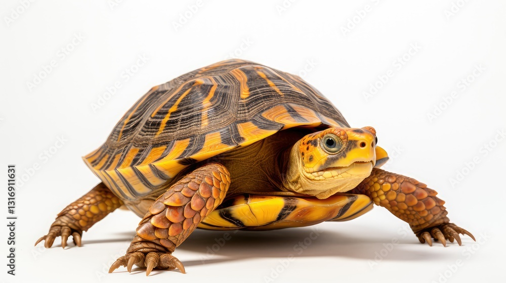 Obraz premium outstretched box turtle white background