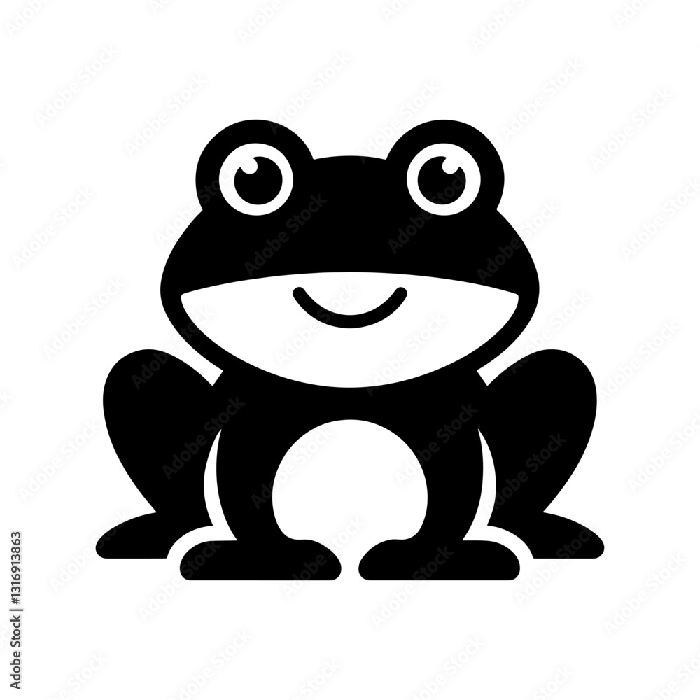 Frog outline, isolated on white background Frog outline, isolated on white background