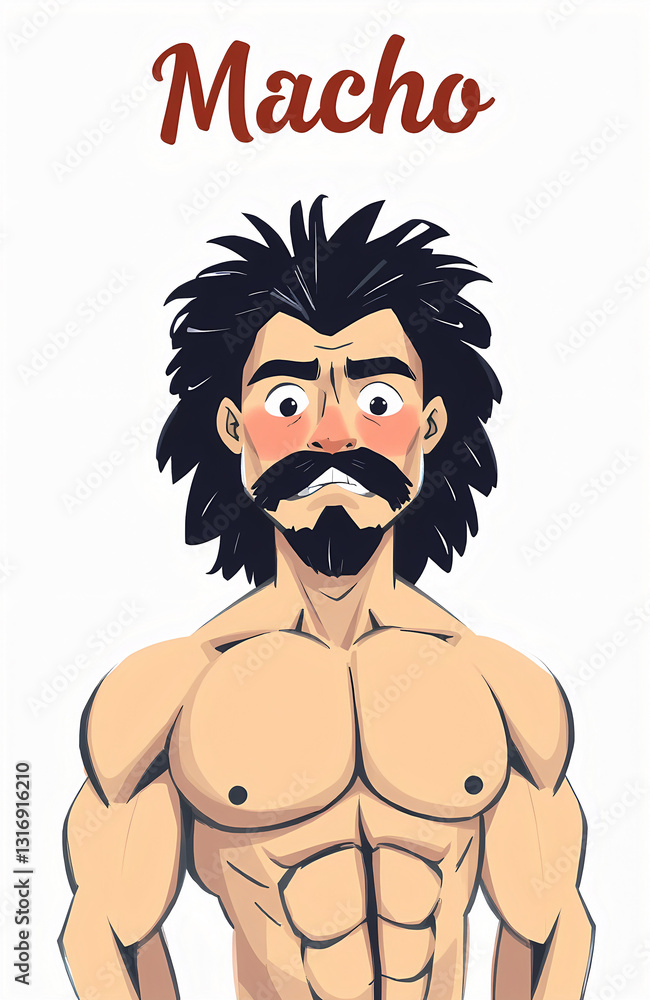 Fototapeta premium illustrazione con simpatico curioso personaggio in stile fumetti