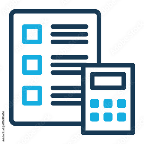 Financial Statement Icon - Line Color - Business Value Themes
