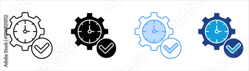 Efficiency Icon Set Multiple Style Collection