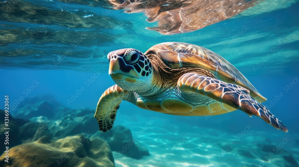 Fototapeta premium marine green turtle