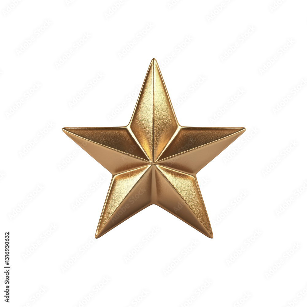 Golden Five-Pointed Star Award - 3D Render Golden Five-Pointed Star Award - 3D Render