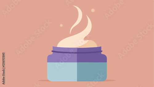 Sensory Experience An illustration of aromatic vapors rising from the cream symbolizing a luxurious soothing experience intertwined with health benefits.