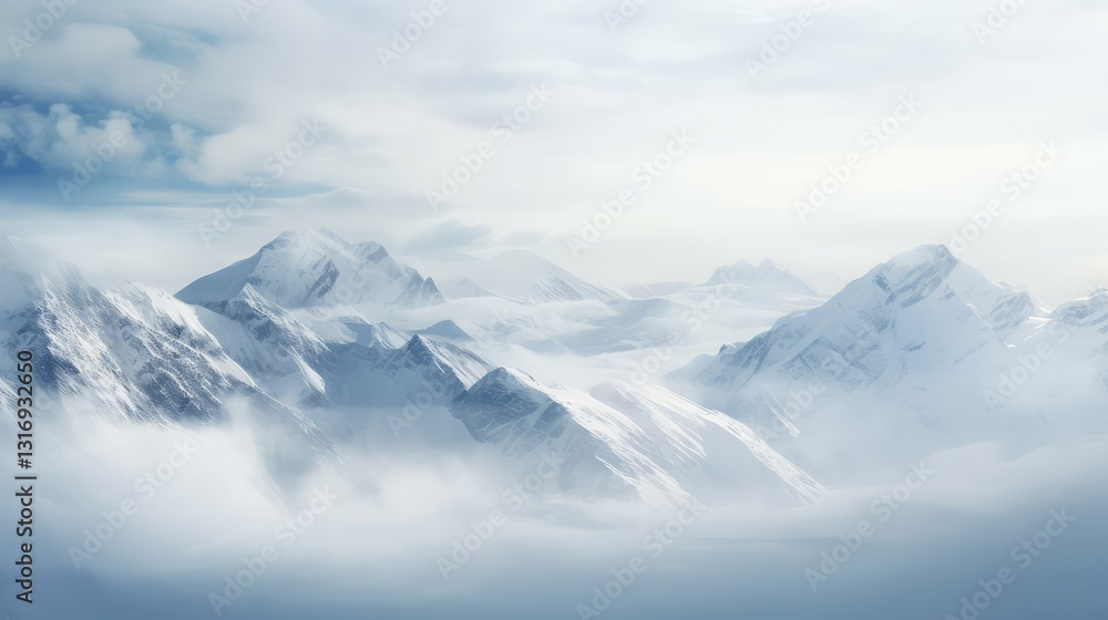 Fototapeta premium clouds mountains on white