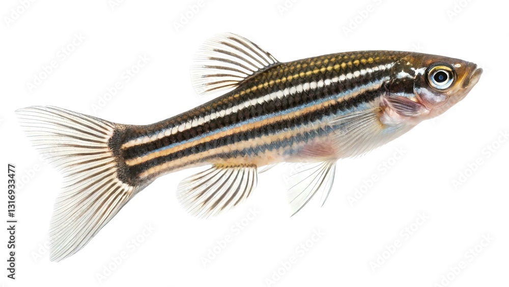 Zebra danio isolated on white background Zebra danio isolated on white background