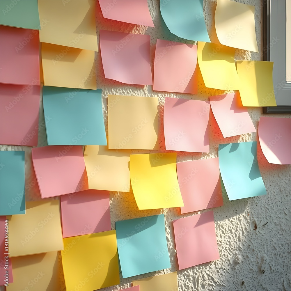 Fototapeta premium blank sticky notes on the wall