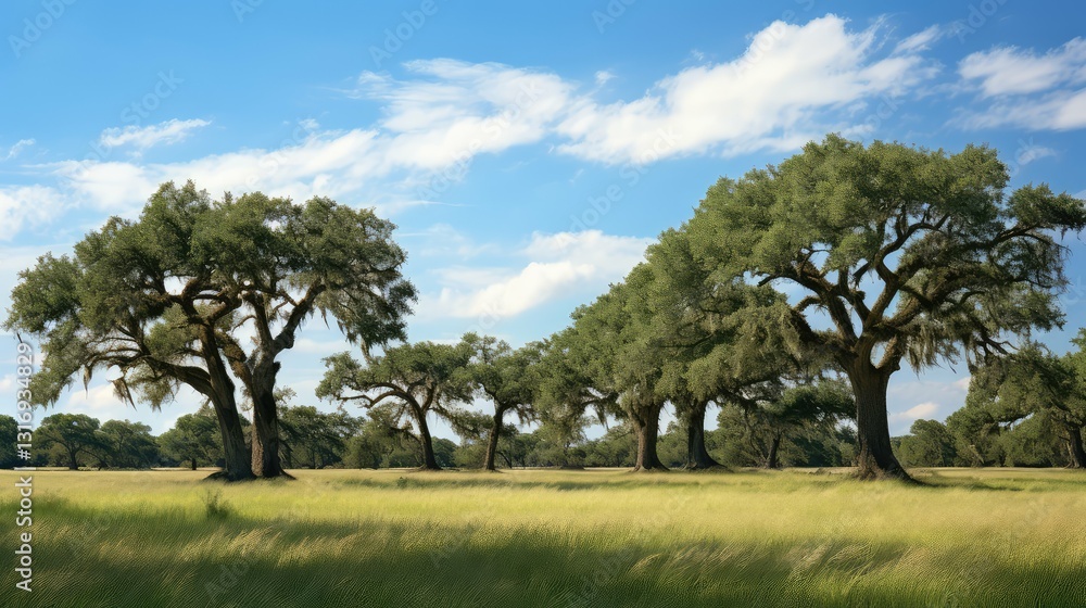 Obraz premium landscape live oak trees