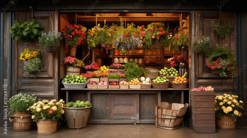 Fototapeta premium rustic groceries door