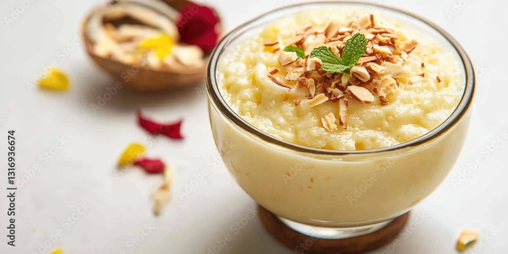 Delicious Rice Pudding Garnished Delicious Rice Pudding Garnished