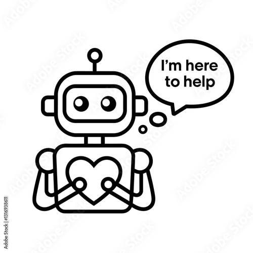 AI-powered robot holding a heart, representing emotional support and digital well-being.