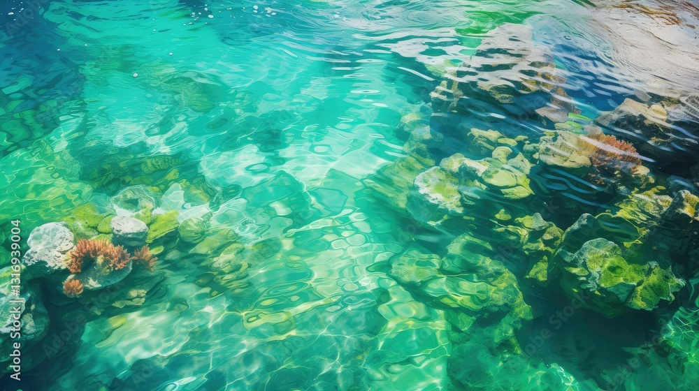 Fototapeta premium crystal green water color