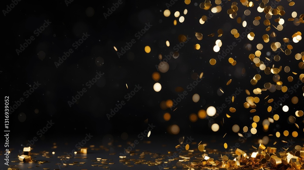 Naklejka premium black gold celebration background