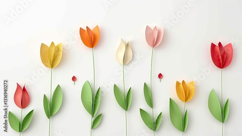A paper craft tulip bouquet