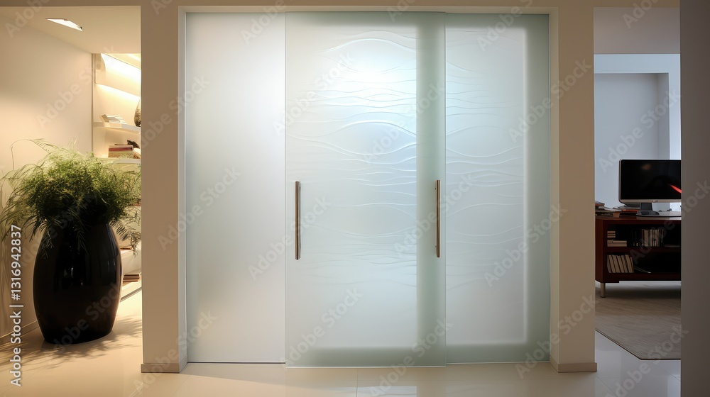 Fototapeta premium contemporary frosted glass door