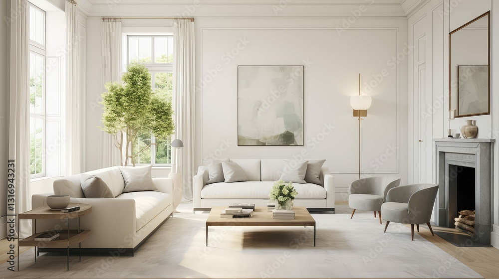 Fototapeta premium frame white wall molding