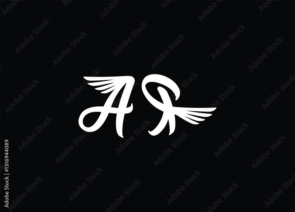 AR logo design handwriting signature style vector template.
AR logo design handwriting signature style vector template.