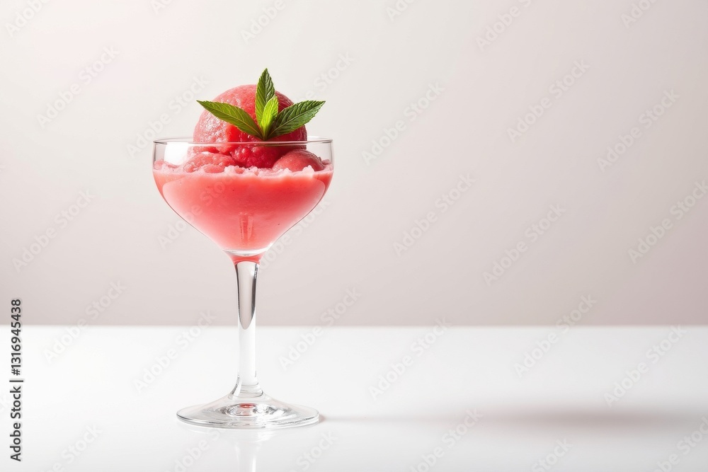 Refreshing frozen cocktail served in elegant glass Refreshing frozen cocktail served in elegant glass