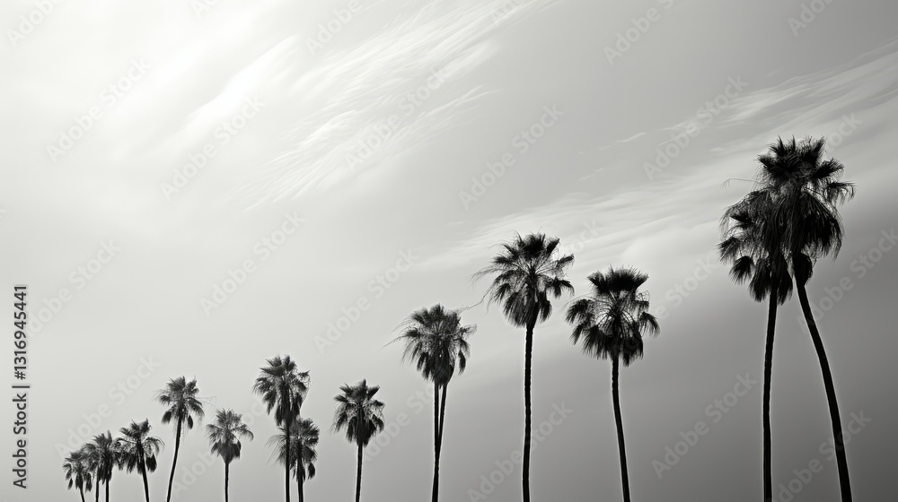 Fototapeta premium s black and white palm tree