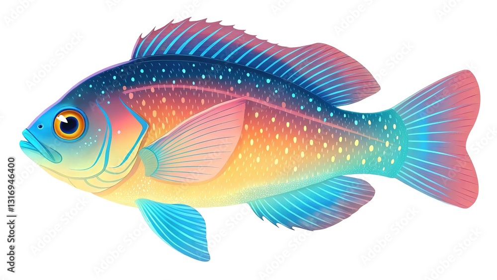 Glowfish isolated on white background Glowfish isolated on white background