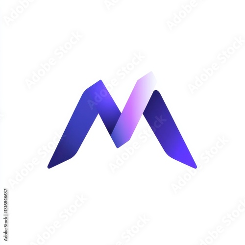 Abstract Purple Gradient M Logo Design.