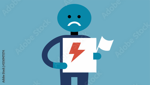 Practicing Resilience An individual a piece of paper labeled negative feedback in half symbolizing their ability to overcome criticism and focus on selfimprovement.