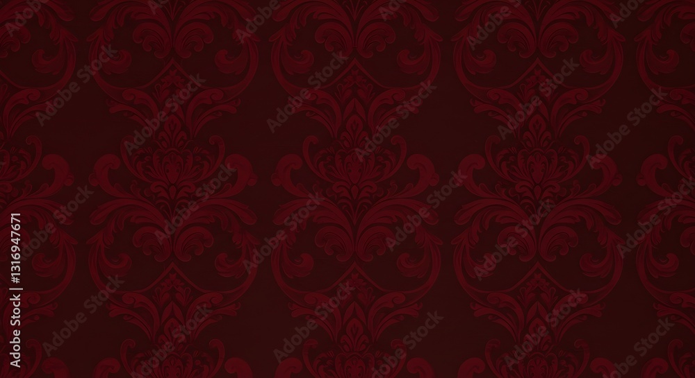 Crimson Baroque Damask Pattern Crimson Baroque Damask Pattern