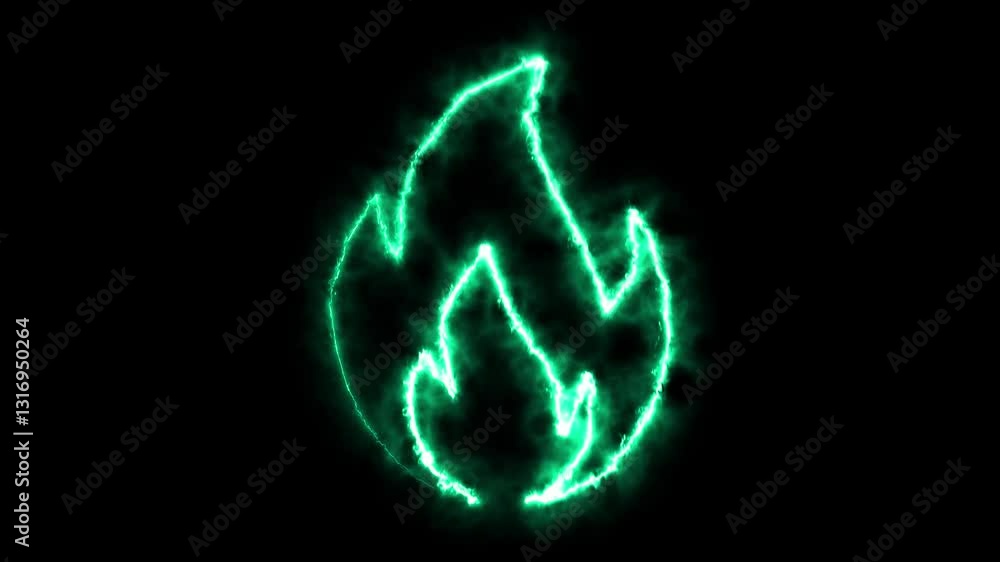Glowing neon fire icon animation. Elements in neon style icon concept. Hot sign concept. 4k video Glowing neon fire icon animation. Elements in neon style icon concept. Hot sign concept. 4k video