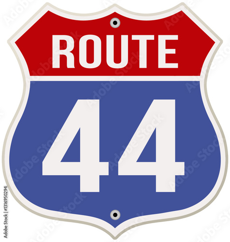 US Route 44 Road Sign vector illustration