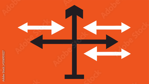 Road Sign A road sign pointing in one direction with various arrows indicating the individual opinions all being ignored symbolizing how groupthink can dismiss logical pathways.