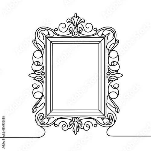 Intricate decorative picture frame design showcasing elegance for artistic projects, invitations, and digital art