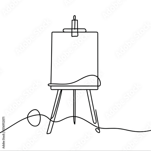 Minimalist easel illustration, symbolizing creativity and art, ideal for educational blogs, art tutorials, or event promotions