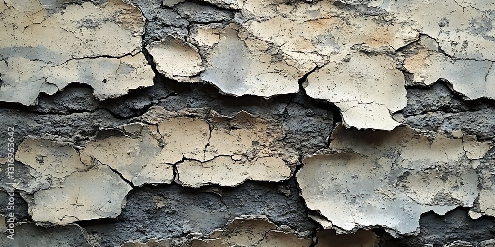 Fototapeta premium Cracked paint, textured wall, weathered surface
