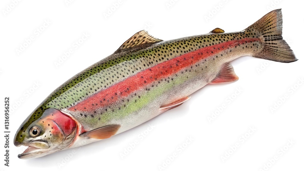 Rainbow trout isolated on white background